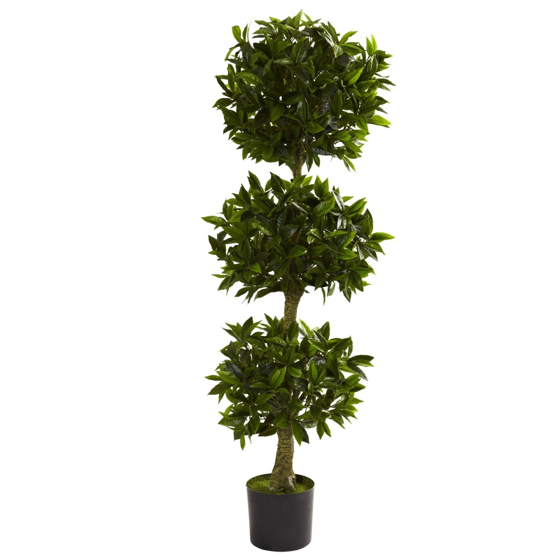 5' Triple Bay Leaf Topiary Uv Resistant (Indoor/Outdoor)