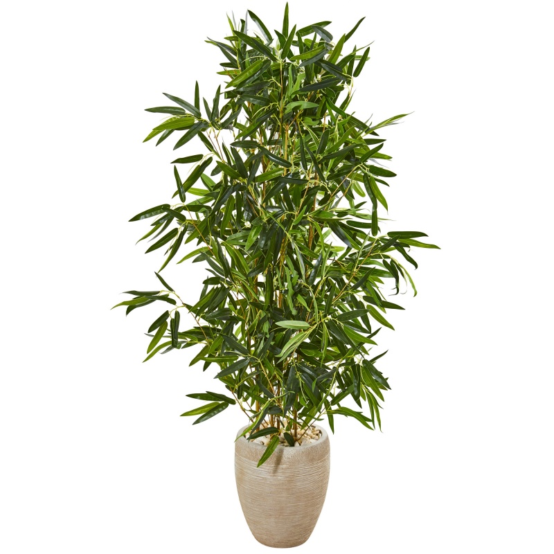 5' Bamboo Artificial Tree in Sand Colored Planter
