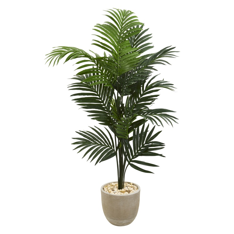 62” Kentia Artificial Palm Tree In Sandstone Planter
