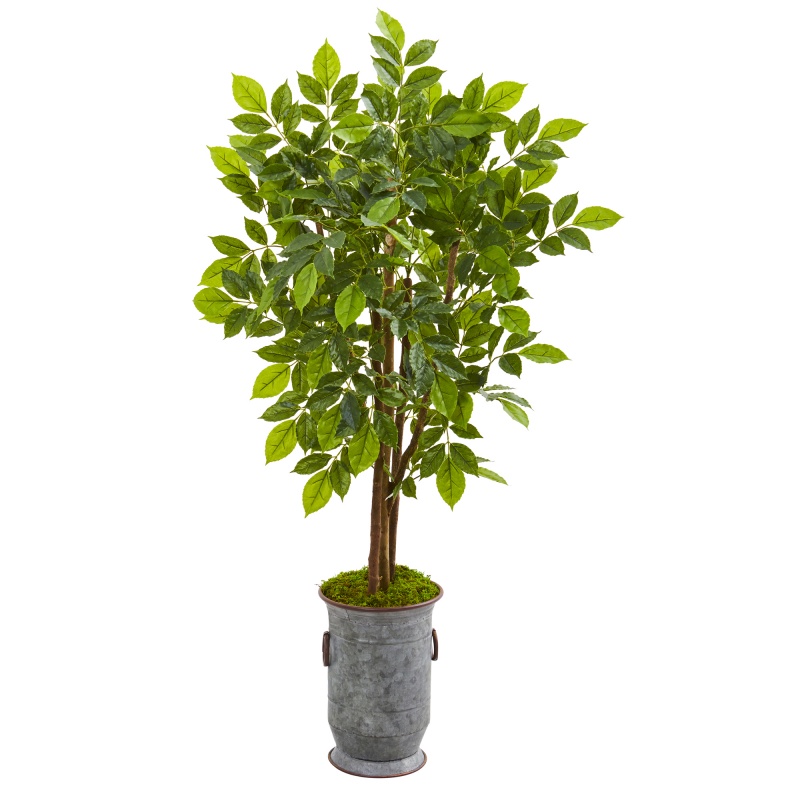 55” River Birch Artificial Tree In Decorative Planter