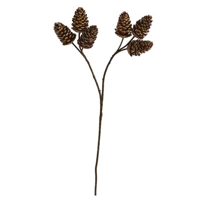 Brown Faux Pinecone Loose Stems, Set of 4