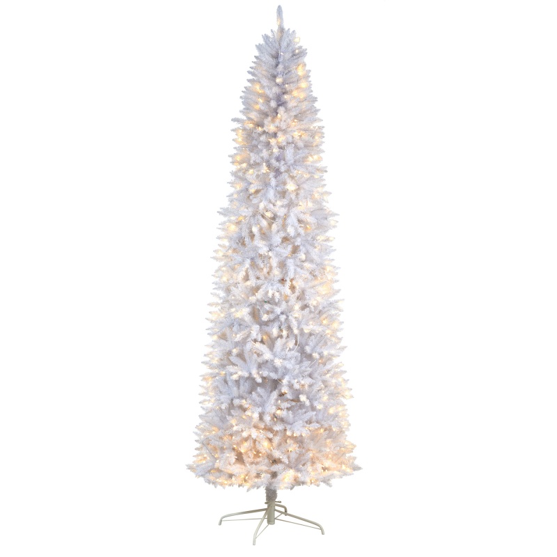 9’ Slim White Artificial Christmas Tree
