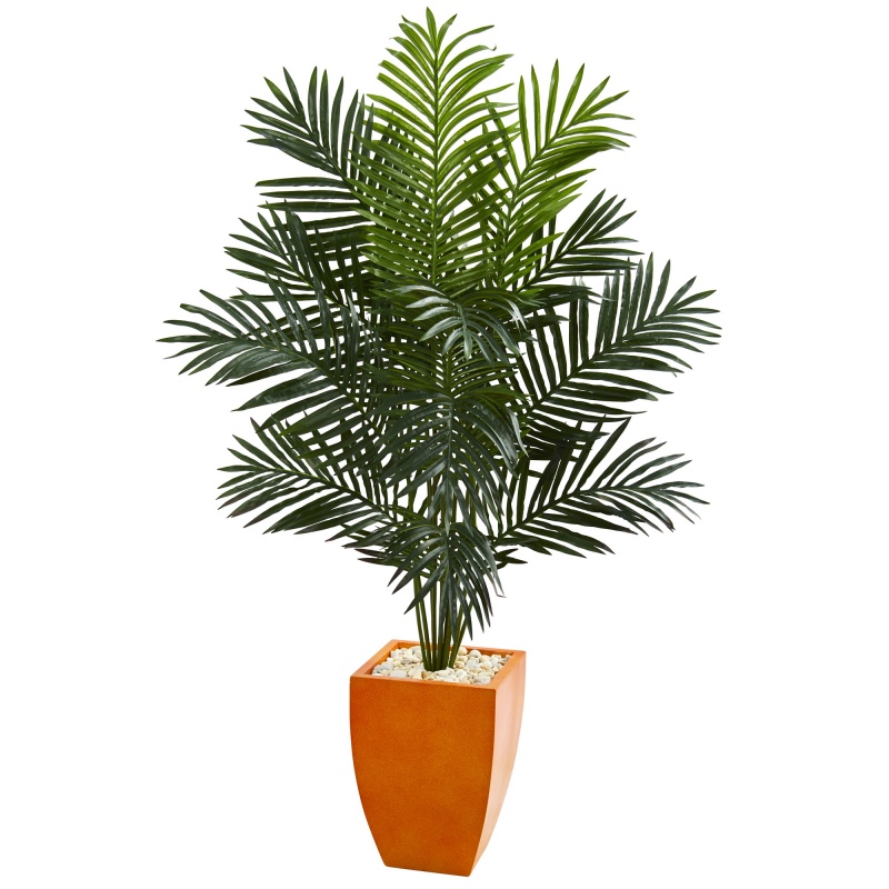 5.5’ Paradise Artificial Palm Tree In Orange Planter