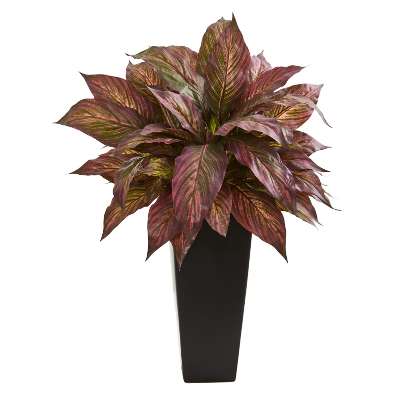 27” Musa Artificial Plant In Black Planter