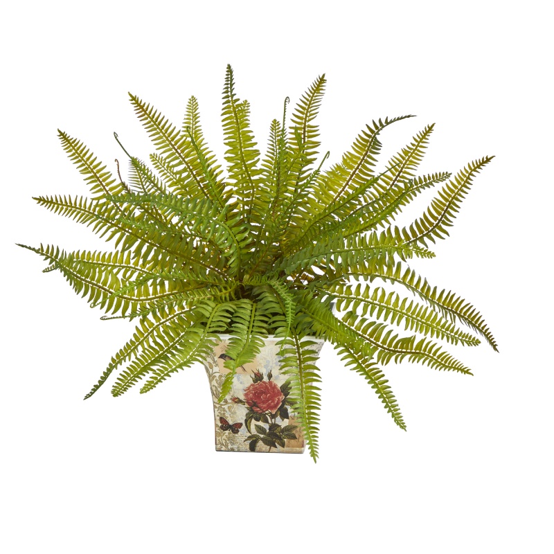 11” Fern Artificial Plant In Floral Planter