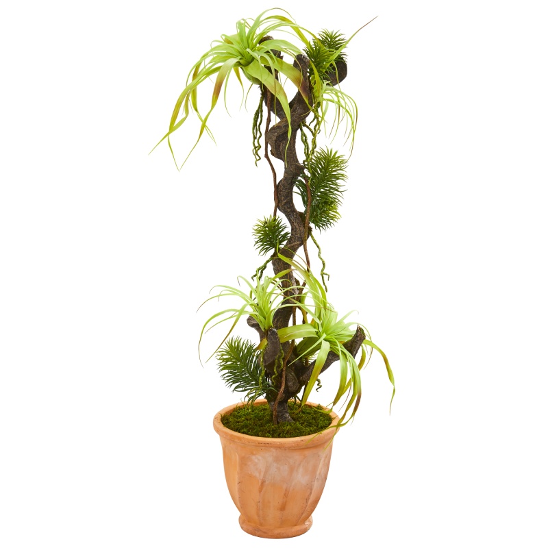 45” Tillandsia Artificial Plant In Terra-Cotta Planter