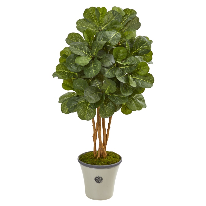 57” Fiddle Leaf Fig Artificial Tree In Decorative Planter