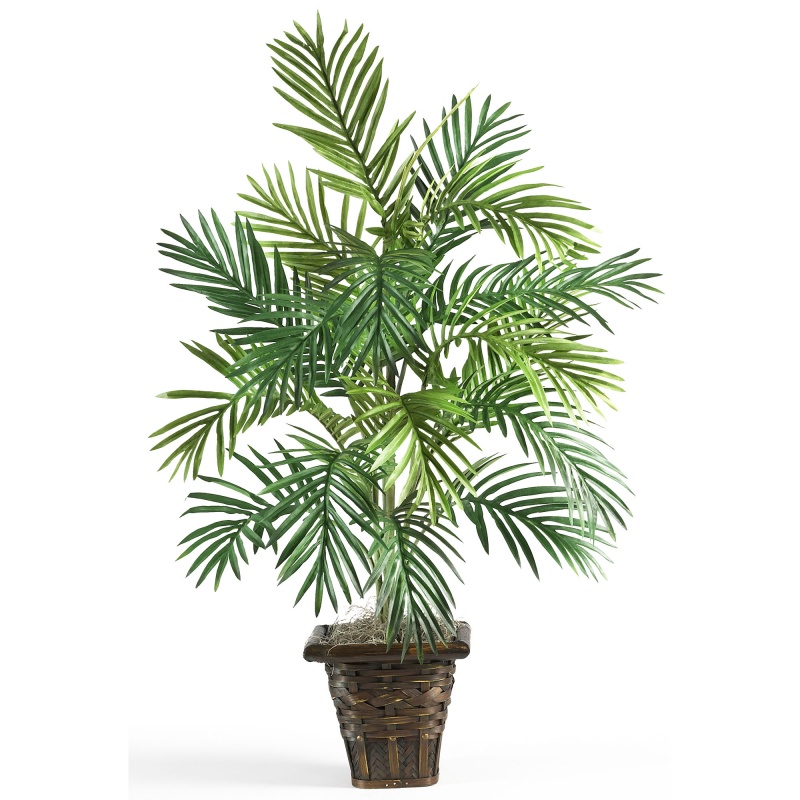 Areca Palm W/Wicker Basket Silk Plant