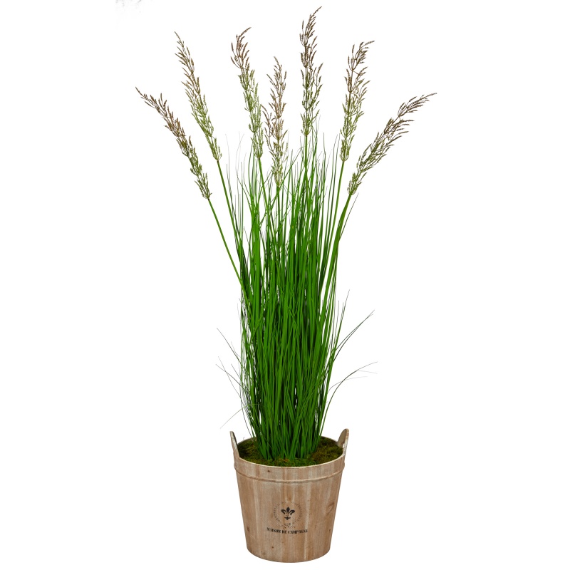 64” Wheat Grass Artificial Plant In Farmhouse Planter
