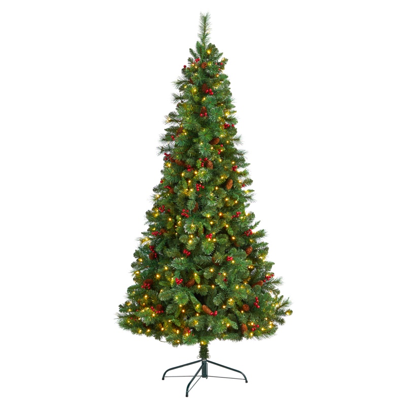 7’ Flat Back Montreal Mountain Pine Tree with Lights
