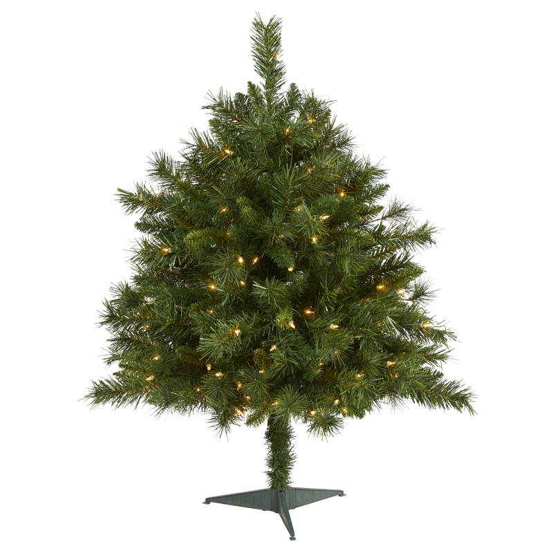 3’ Wyoming Mixed Pine Artificial Christmas Tree With 150 Clear Lights And 270 Bendable Branches