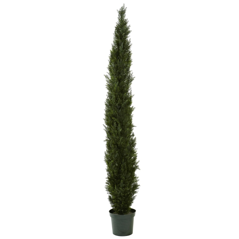 8' Mini Cedar Pine Tree W/4249 Tips In 12” Pot (Two Tone Green)