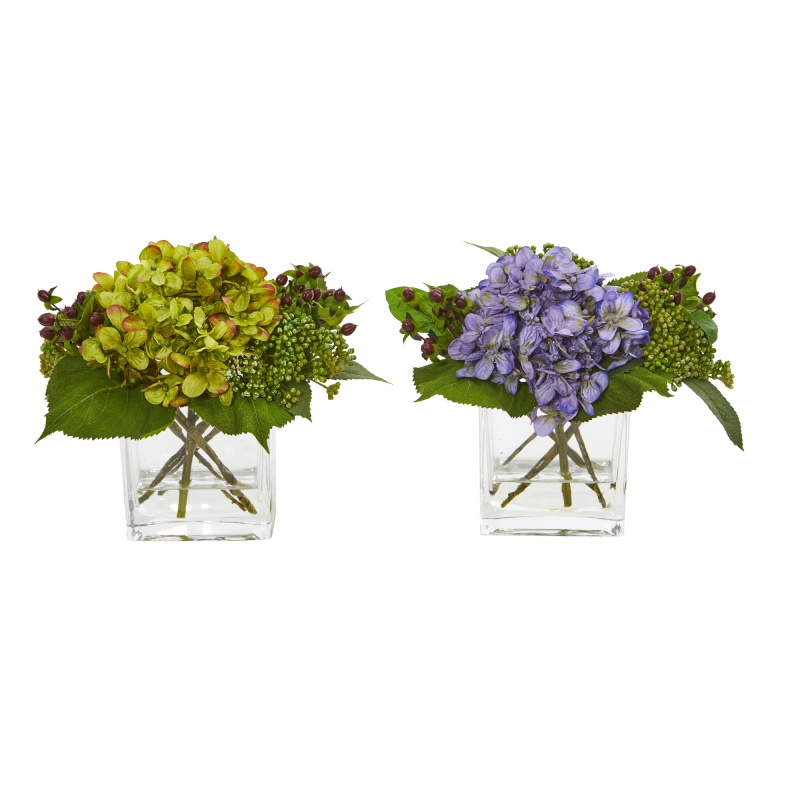 Hydrangea Artificial Arrangement (Set Of 2)
