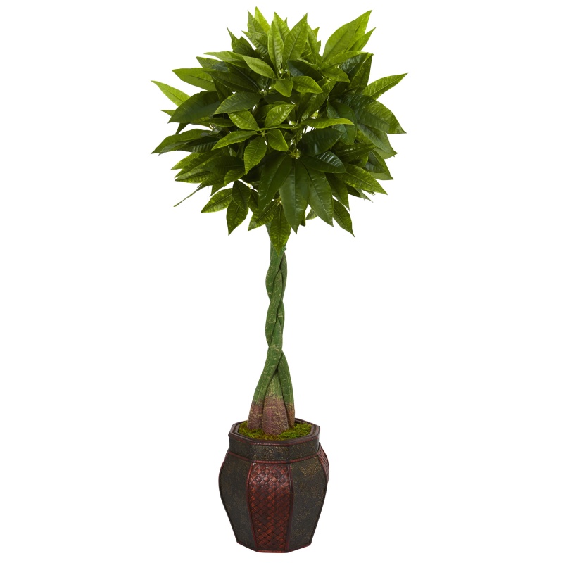 5’ Money Artificial Tree In Decorative Planter