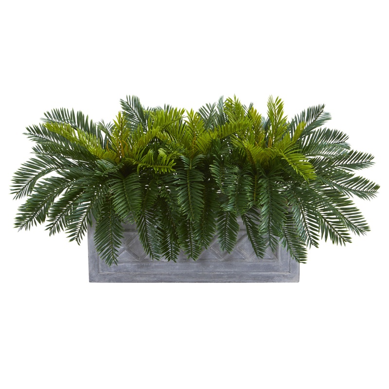 Cycas Aritificial Plant In Stone Planter