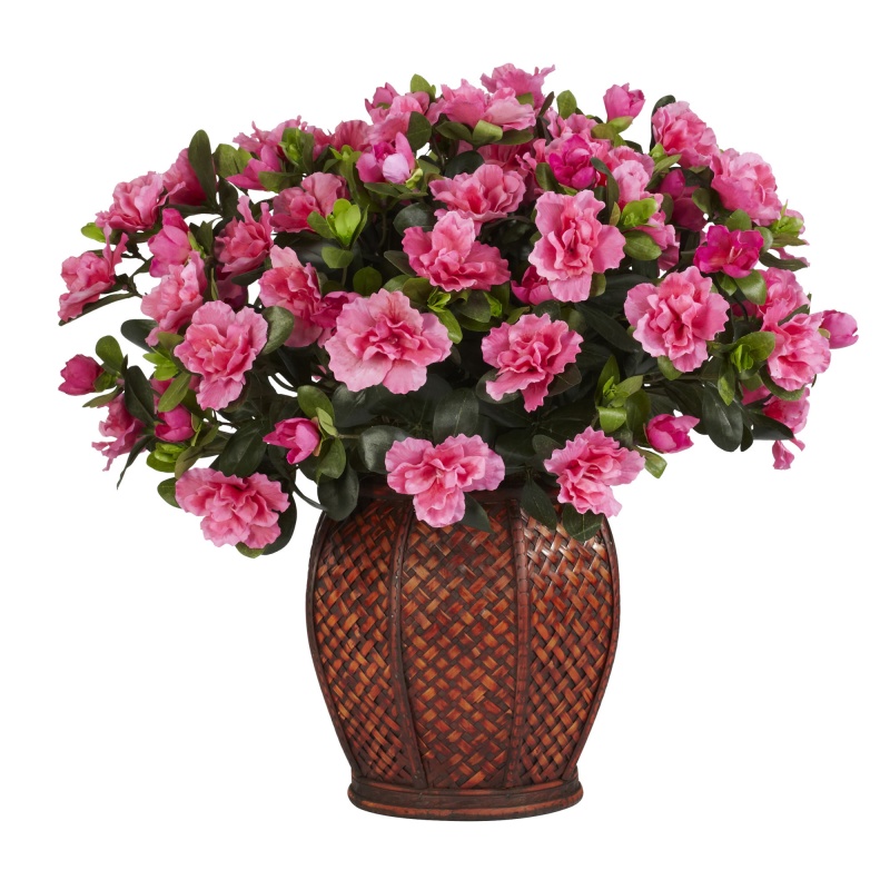 Azalea W/Vase Silk Plant