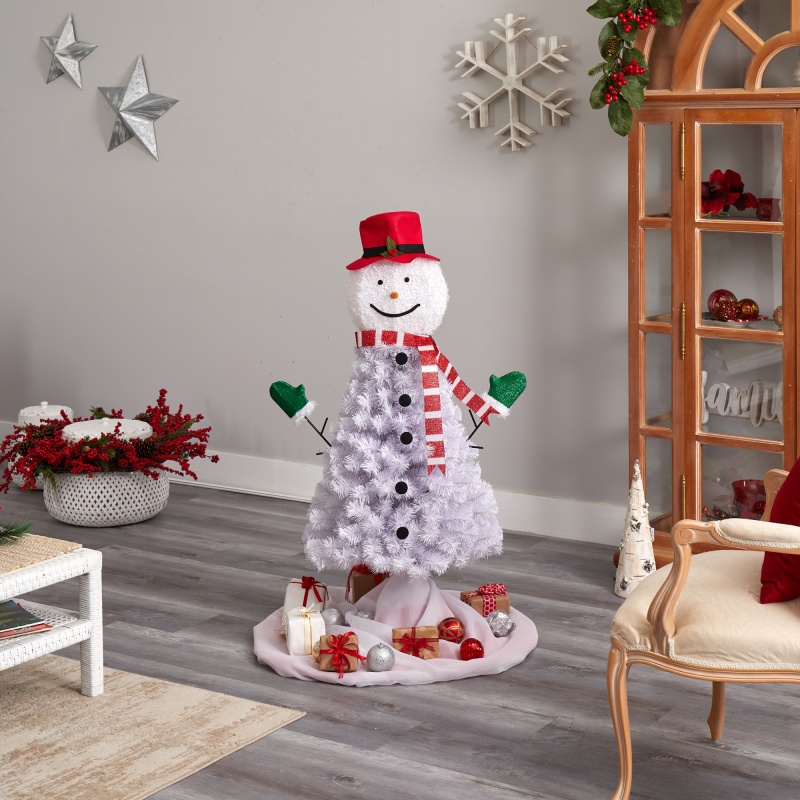 4’ Snowman Artificial Christmas Tree With 234 Bendable Branches