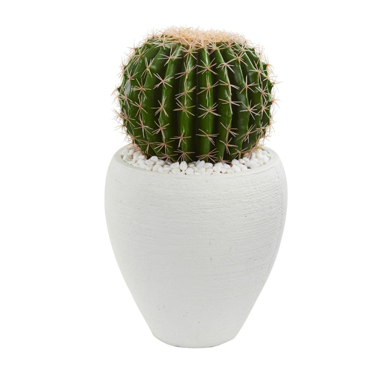 Cactus Artificial Plant In White Planter