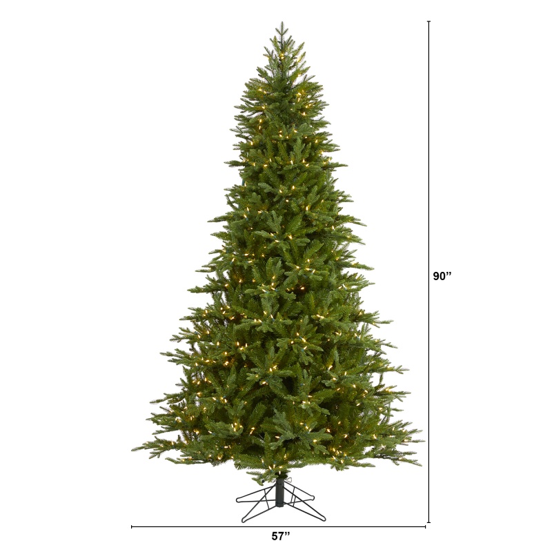 7.5' Cambridge Fir Artificial Christmas Tree With 800 Clear Warm (Multifunction) Led Lights With Instant Connect Technology And 1644 Bendable Branches