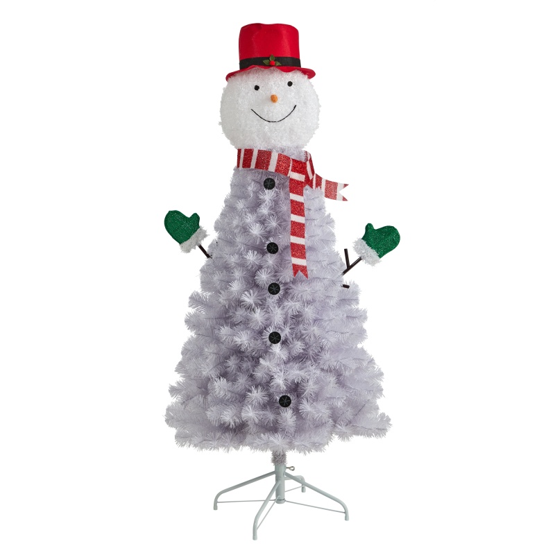 5’ Snowman Artificial Christmas Tree With 408 Bendable Branches