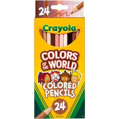 Crayola Short Colored Pencils Hinged Top Box with Sharpener