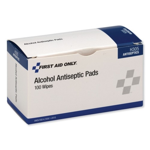 First Aid Only Alcohol Cleansing Pads, Dispenser Box, 100/Box