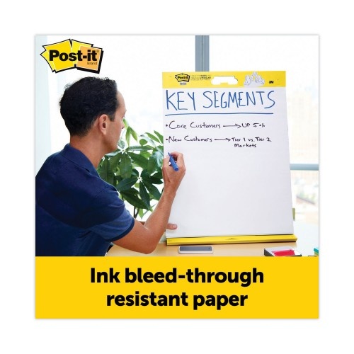Post-It Pad Plus Tabletop Easel Pad With Self-Stick Sheets And Dry Erase Board, Unruled, 20 X 23, White, 20 Sheets