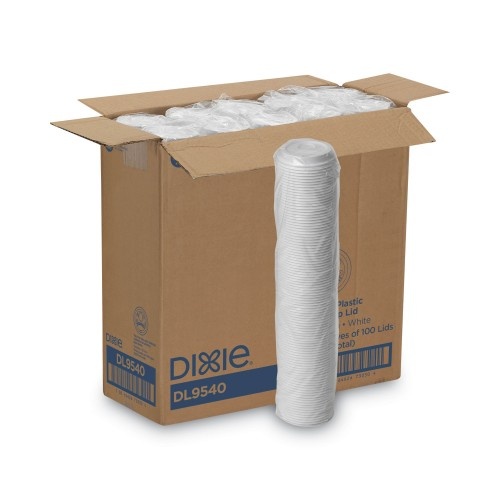 Dixie Sip-Through Dome Hot Drink Lids For 10 Oz Cups, White, 100/Pack, 1000/Carton