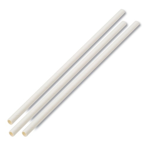 Boardwalk Unwrapped Paper Straws, 7.75" X 0.25" White, 4,800 Straws/Carton