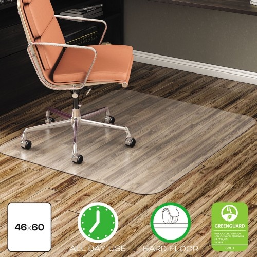 Deflecto Economat All Day Use Chair Mat For Hard Floors, 46 X 60, Rectangular, Clear