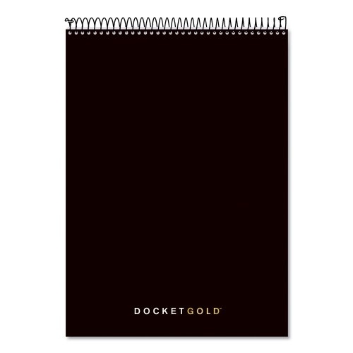 Tops Docket Gold Planner Pad, Project-Management Format, Medium/College Rule, Black Cover, 70 White 8.5 X 11.75 Sheets