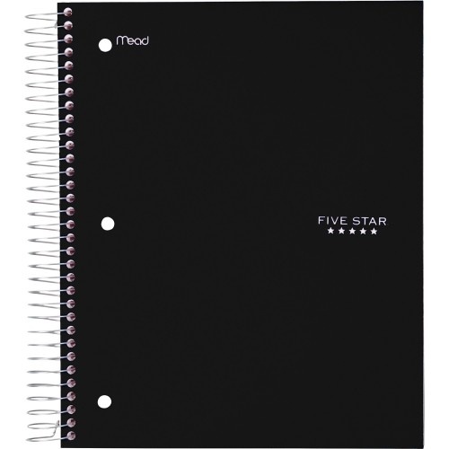 Five Star Wirebound Black 5-Subject Notebook