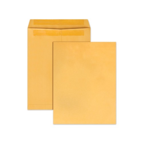Quality Park Redi-Seal Catalog Envelope, #13 1/2, Cheese Blade Flap, Redi-Seal Adhesive Closure, 10 X 13, Brown Kraft, 100/Box