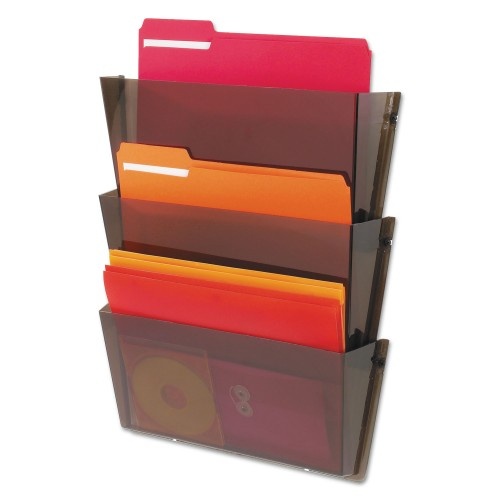 Deflecto Unbreakable Docupocket 3-Pocket Wall File, Letter, 14 1/2 X 3 X 6 1/2, Clear