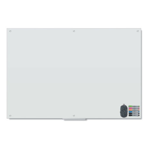 U Brands Magnetic Glass Dry Erase Board Value Pack, 70 X 47, White
