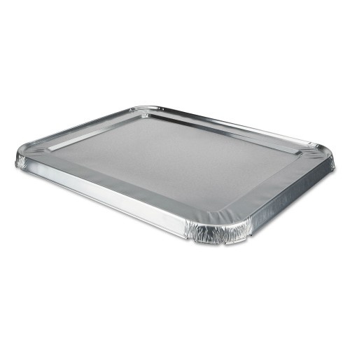 Durable Packaging Aluminum Steam Table Lids, Fits Rolled Edge Half-Size Pan, 10.56 X 13 X 0.63, 100/Carton