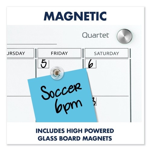 Quartet Infinity Magnetic Glass Calendar Board, One Month, 48 X 36, White Surface
