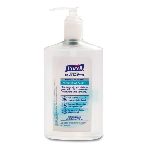 Purell 2 In 1 Moisturizing Advanced Hand Sanitizer Gel, Clean Scent, 12 Oz Pump Bottle, Clean Scent