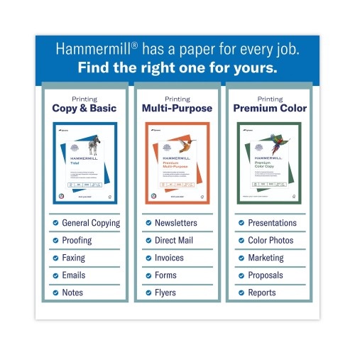 Hammermill Premium Multipurpose Print Paper, 97 Bright, 20 lb Bond Weight, 8.5  x 11, White, 500 Sheets/Ream, 5 Reams/Carton