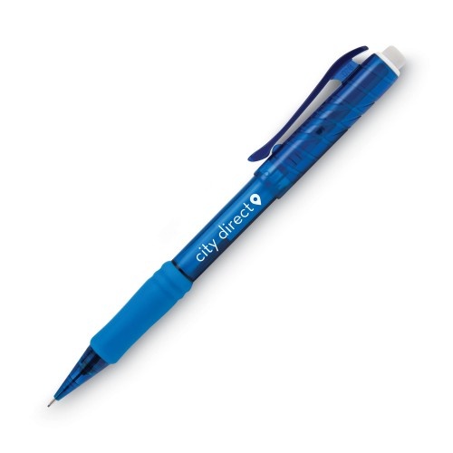 Pentel Twist-Erase Express Mechanical Pencil, 0.7 Mm, Hb (#2.5), Black Lead, Blue Barrel, Dozen