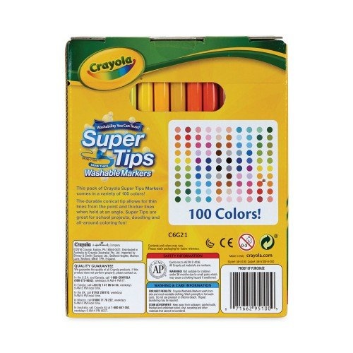 Crayola® Ultra-Clean Washable Markers, Broad Bullet Tip, Assorted Colors,  40/Set