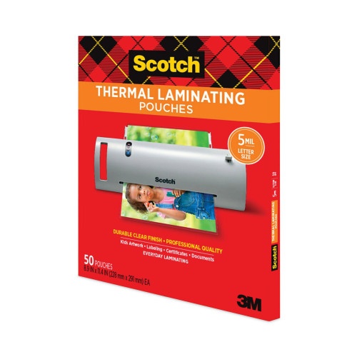 Scotch Laminating Pouches, 5 Mil, 9" X 11.5", Gloss Clear, 50/Pack