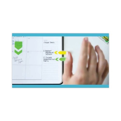 Post-It Arrow Message 1" Page Flags, "Sign And Date", Green, 50 Flags/Dispenser, 2 Dispensers/Pack