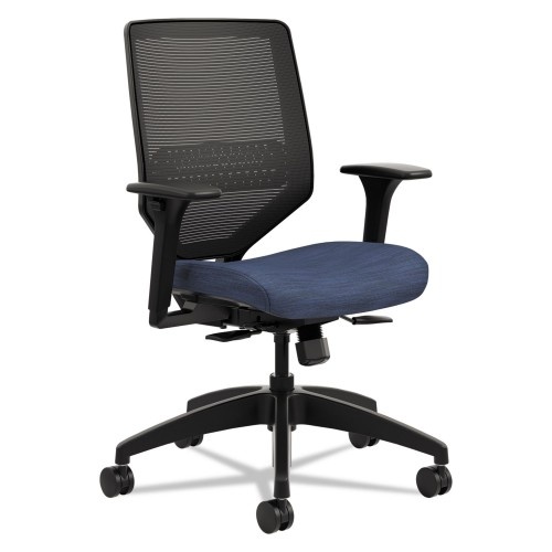 Hon Solve Series Mesh Back Task Chair, Supports Up To 300 Lbs., Midnight Seat, Black Back, Black Base