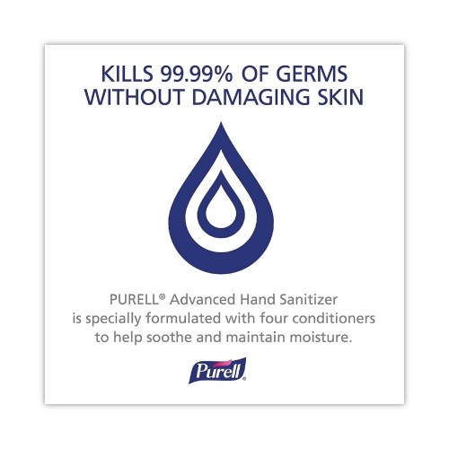 Purell Advanced Refreshing Gel Hand Sanitizer, Clean Scent, 1.5 L Pump Bottle, 4/Carton