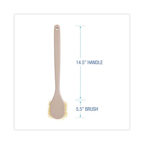 Boardwalk Utility Brush, Cream Polypropylene Bristles, 5.5 Brush, 14.5" Tan Plastic Handle