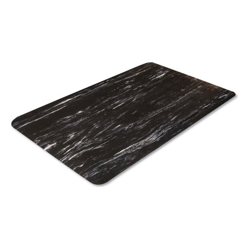 Crown Mats Cushion-Step Surface Mat, 36 X 60, Marbleized Rubber, Black