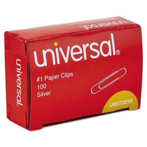 Universal Paper Clips, Small (No. 1), Silver, 100 Clips/Pack, 12 Packs/Carton