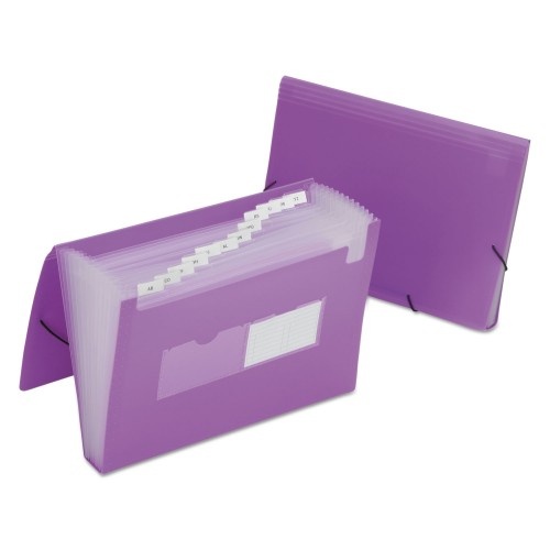 Abilityone 753001 Expanding File Folders And Storage Boxes, 1.25" Expansion, 12 Sections, Letter Size, Purple, 12/Carton