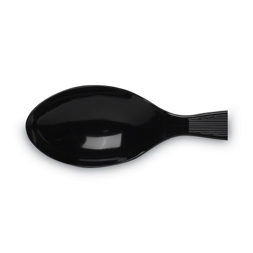 Dixie Plastic Cutlery, Heavy Mediumweight Teaspoons, Black, 1,000/Carton